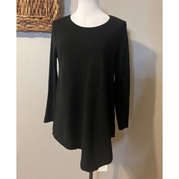 JOIE Women's Wool Cashmere Sweater S Small Black Tunic Longer Length - Picture 2 of 10